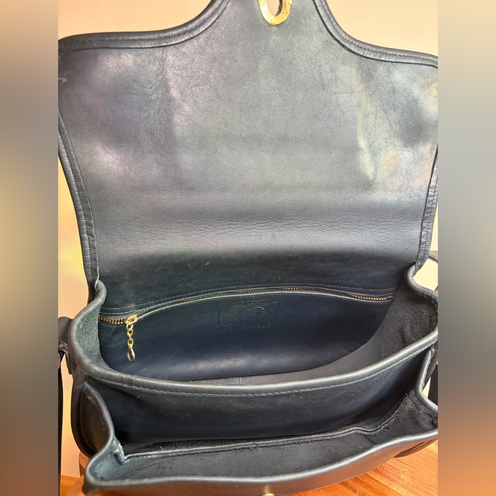 Vintage COACH Lennox Bag Navy Leather Crossbody RARE 9918 - Picture 6 of 17